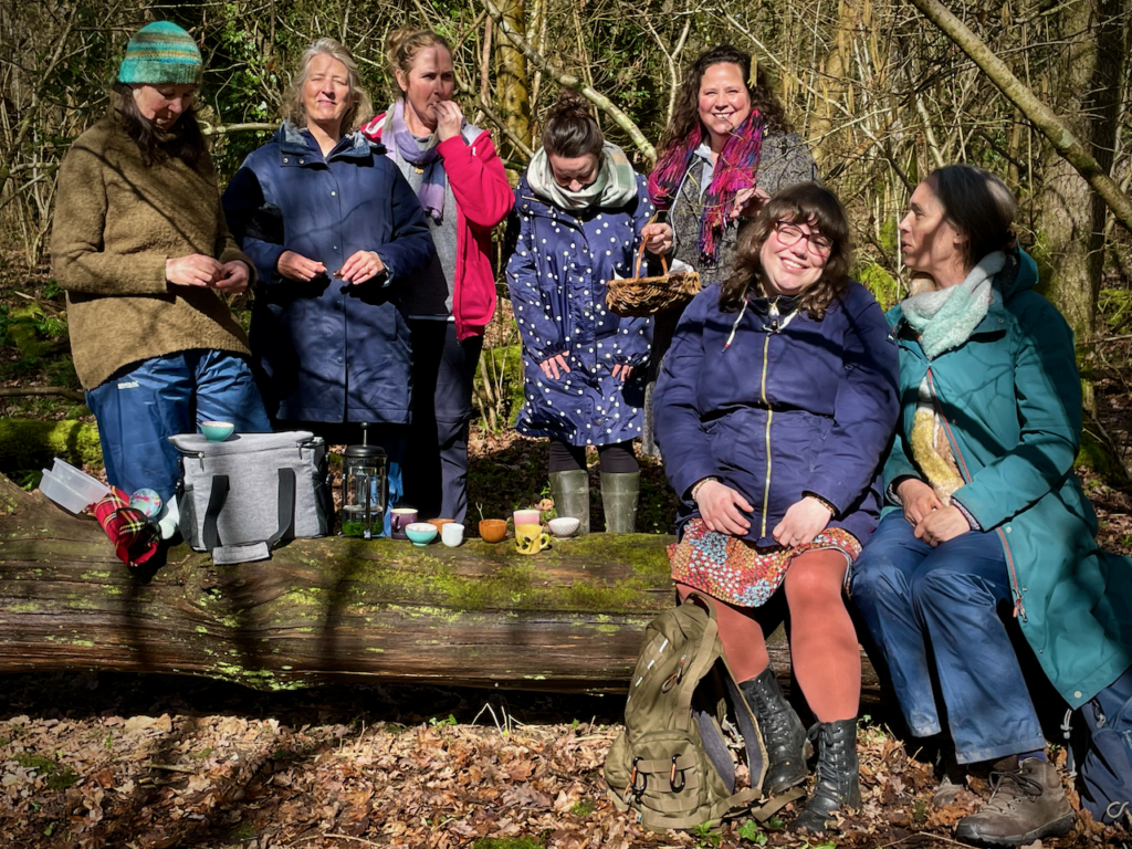 Group of women Forest Bathing in Hampshire
